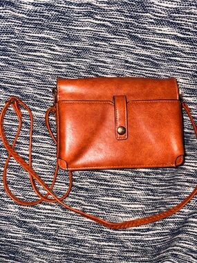 Faux leather crossbody clutch